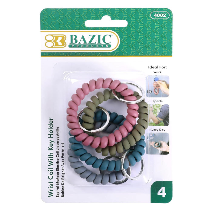 BAZIC Wrist Coil w/Key Holder (5/Pack), 1-Pack
