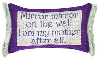 MWW Manual Word Throw Pillow, Mirror Mirror Mother, 12.5 x 8.5"