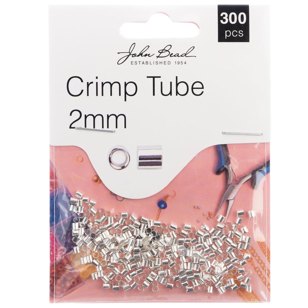 John Bead Jewelry Finding, 2mm, Silver