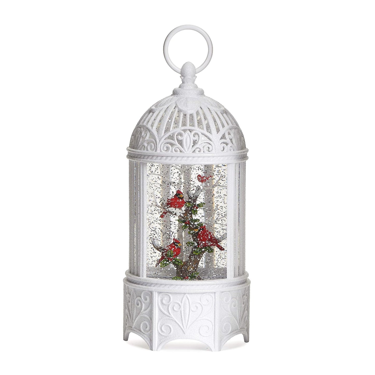 Roman 133349 Led Swirl Birdcage Christmas Cardinal, 10.2 inch, Multicolor