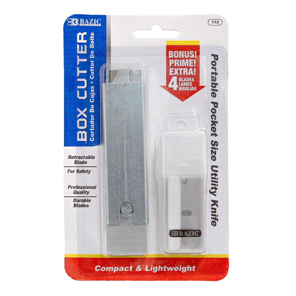 BAZIC PRODUCTS Utility Knife, 1-Pack, Silver