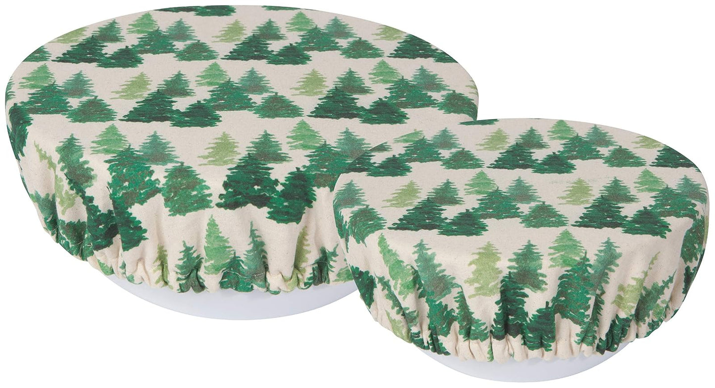 Now Designs Woods Save It Reusable Cotton Bowl Covers 7.5 and 9.25 inch, Set of 2