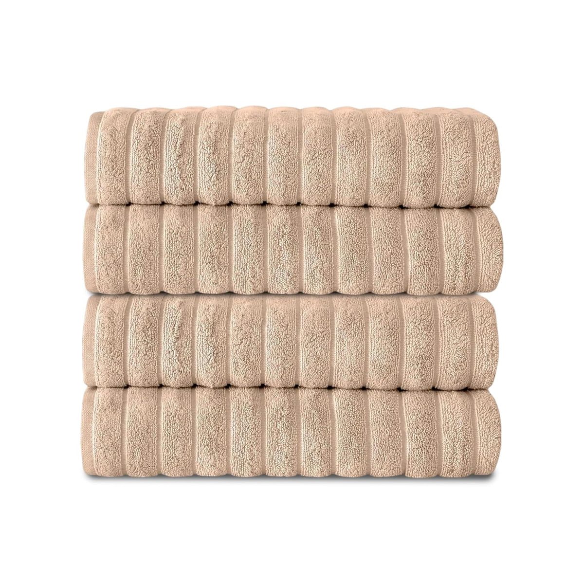 Classic Turkish Towels Towel, 4-Piece Bath Towel Set, Almond Beige