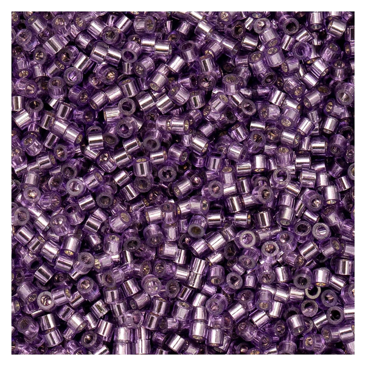 John Bead Craft Bead, Size 11, Purple Silver Lined