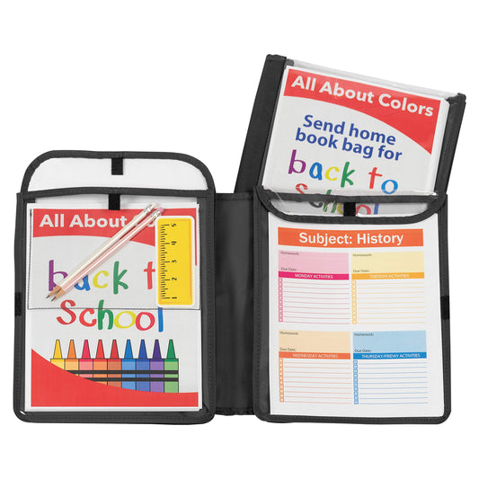 C-Line Homework Connector Folder, Black, 1/2" x 10 3/4" x 13"