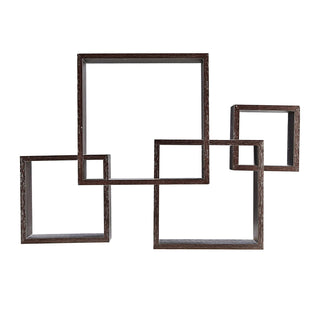 Danya B. Decorative Wall Mount Floating Intersecting Cube Accent Wall Shelf - Black
