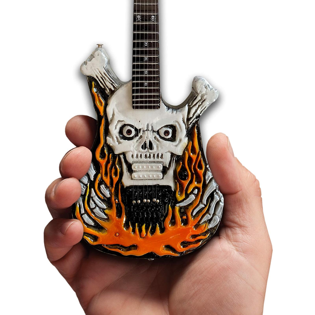 AXE HEAVEN Sculpture, 10 inches, Black, Orange, White
