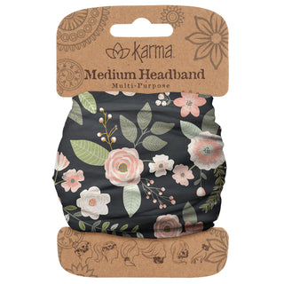 Karma Hairband, 1 Count (Pack of 1), Black Floral