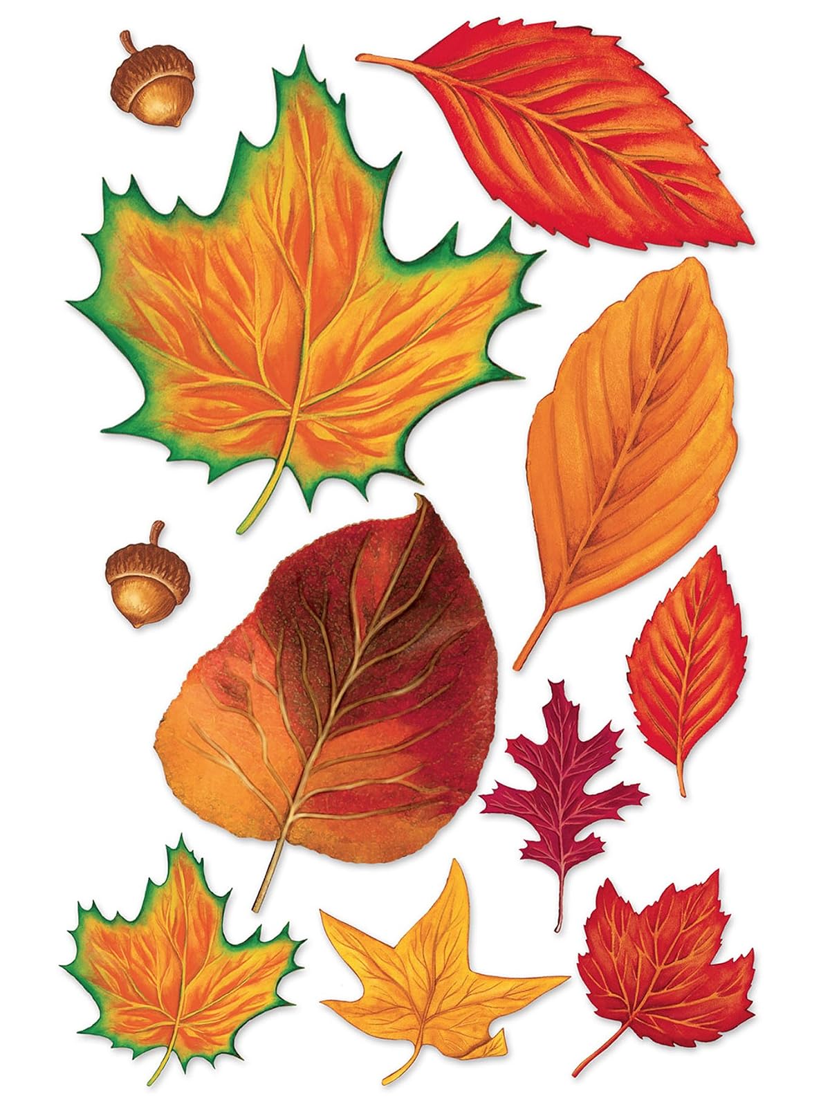 Beistle Fall Leaf Cutouts, 2.25"-12", 11 Cutouts In Package