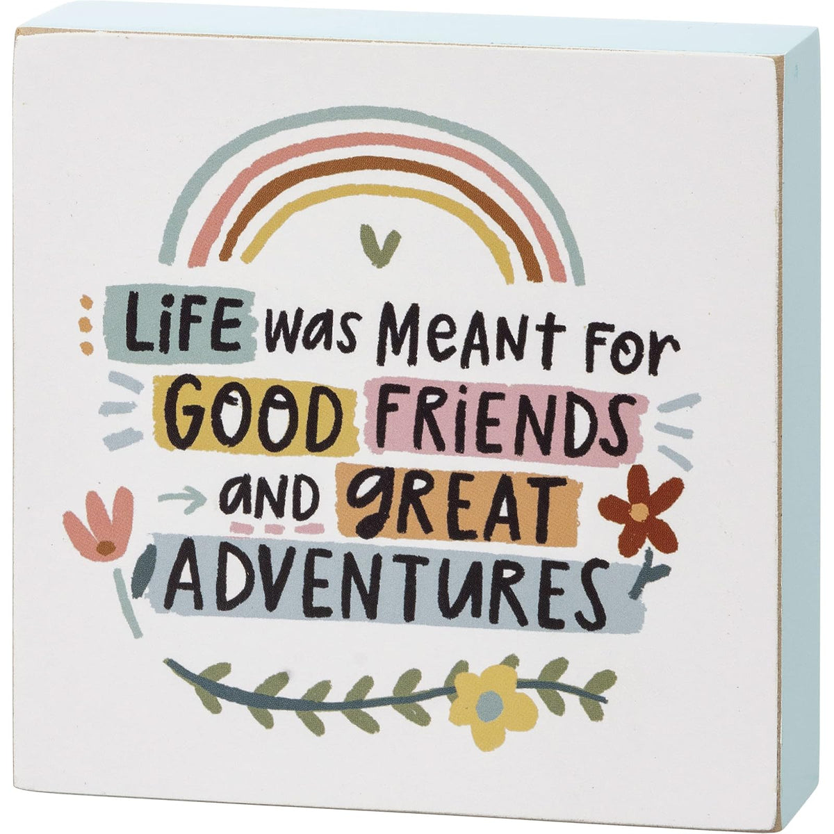 Primitives by Kathy Decorative Signage, 4 x 4 x 1 inches, Multicolor