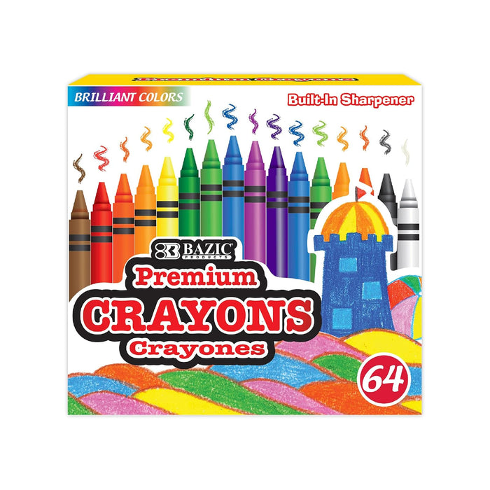 BAZIC 64 Ct. Premium Quality Color Crayon
