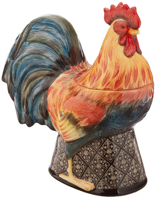 Certified International 23665 11.25" Gilded Rooster 3-D Cookie Jar Ceramic Serveware, One Size, Multicolor