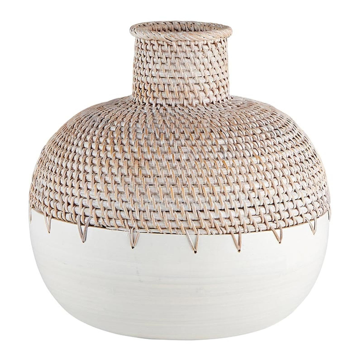 47th & Main Vase, Large, White/Natural