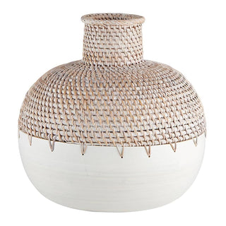 47th & Main Vase, Large, White/Natural