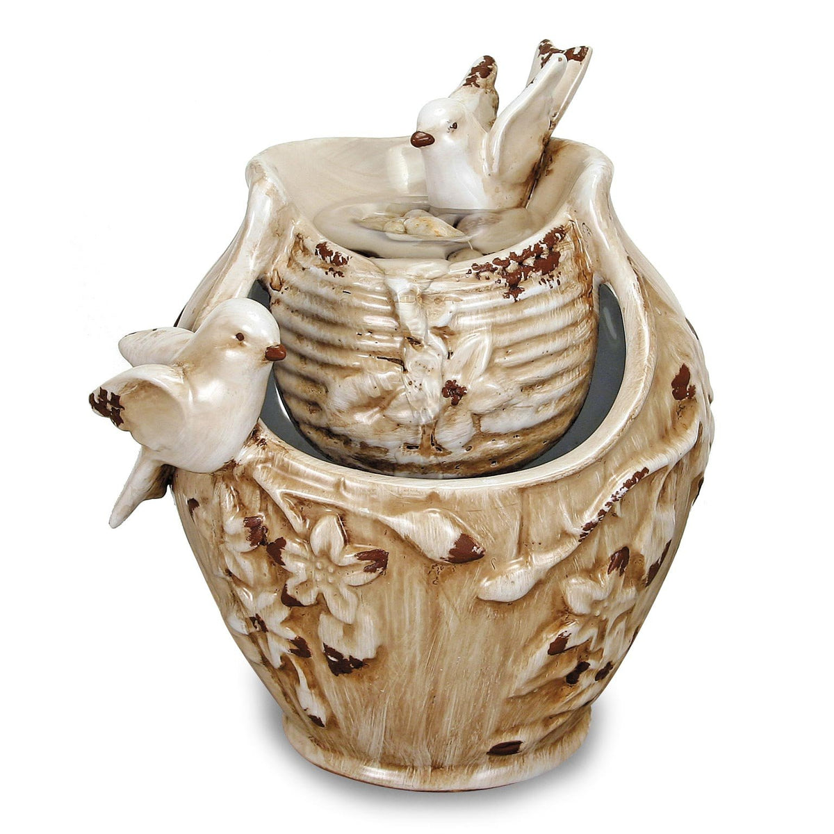 Foreside Home and Garden Fountain, Cream