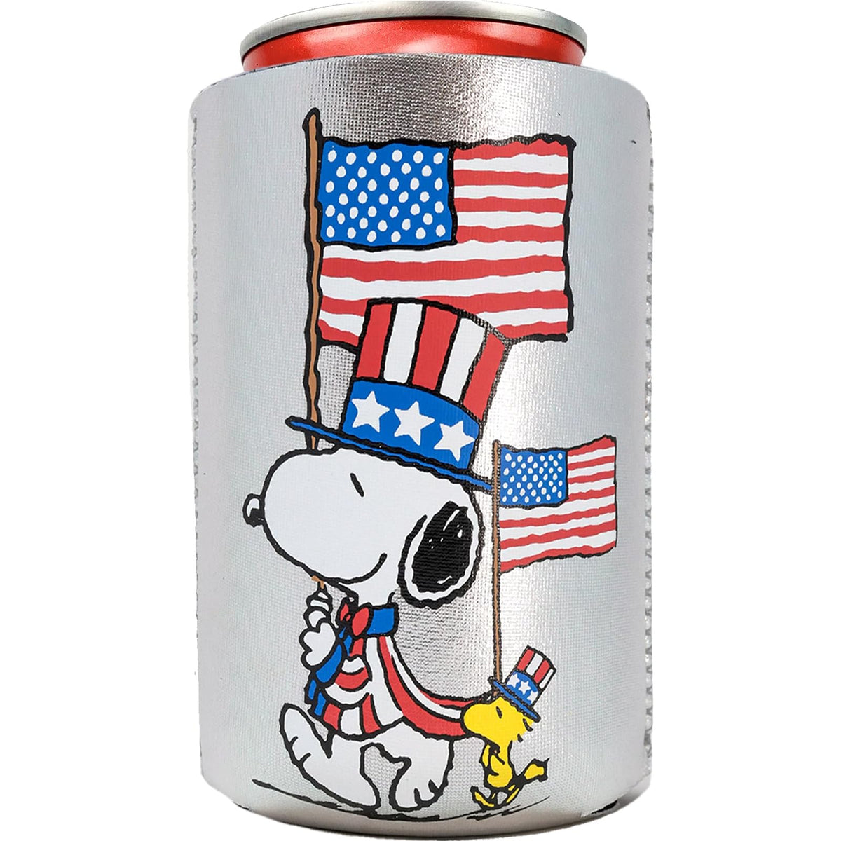 Spoontiques Beverage Insulator, Neoprene Can Cooler, Peanuts July 4th
