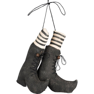 Primitives by Kathy Hanging Ornament, 6" x 8" x 2", White Black