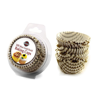 Norpro Baking Cup, 12 Cup, White, Gold