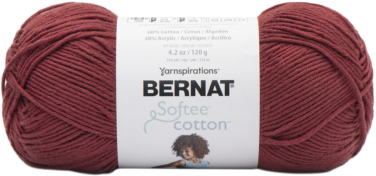Bernat Softee Cotton Yarn for Crocheting Soft, Warm Red