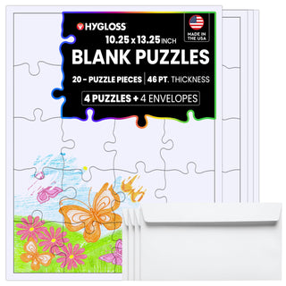 Hygloss Puzzles, 10.25 x 13.25-Inch (20 Puzzle Pieces), White