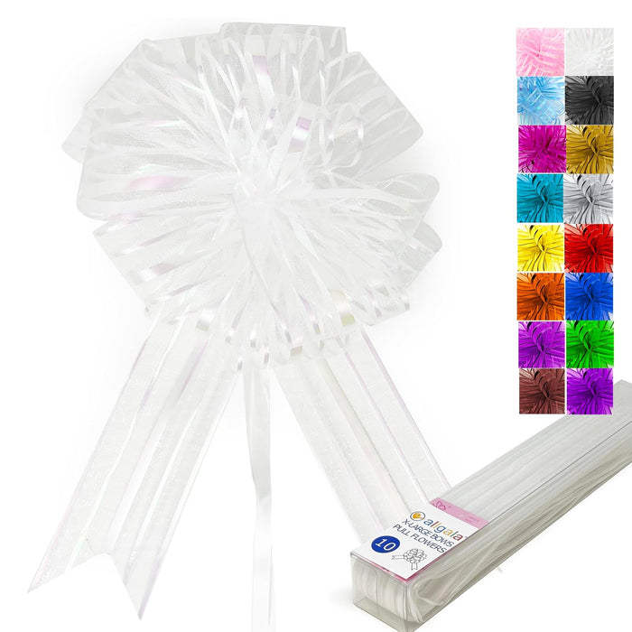 allgala Decorative Ribbon Trim, 7 Inch XL (Pack of 10), White