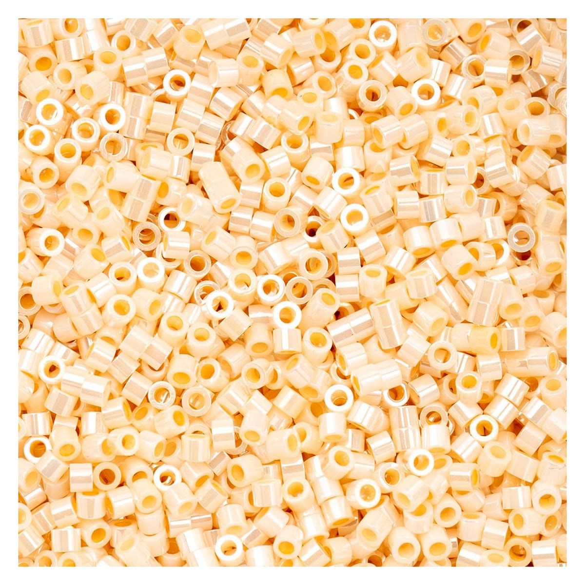 John Bead Craft Bead, Size 11, Light Beige Glazed Luster