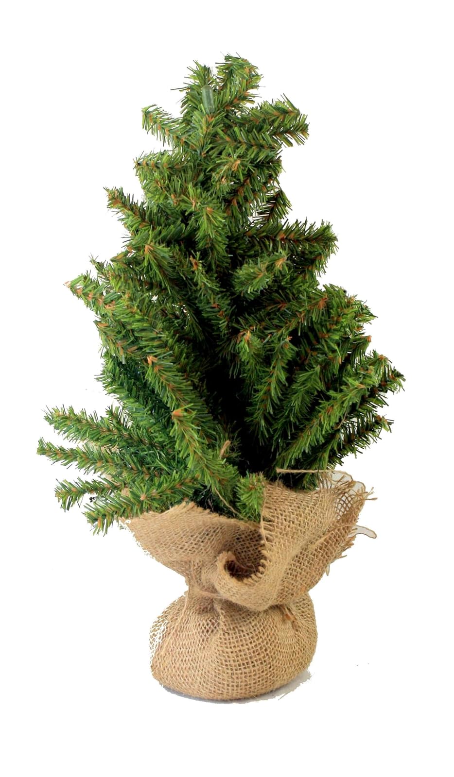 Gerson 264200 PVC Christmas Tree with 148 Tips in Burlap Base, 18-inch Height