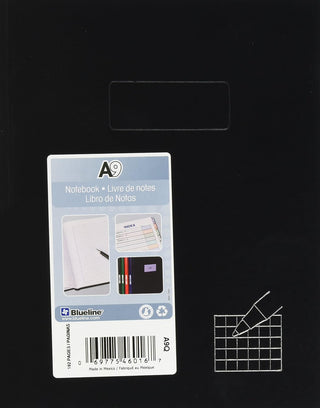 Rediform Blueline Business Notebook, Quad Ruled, Black, 9.25 x 7.25 inches, 192 Pages (A9Q)