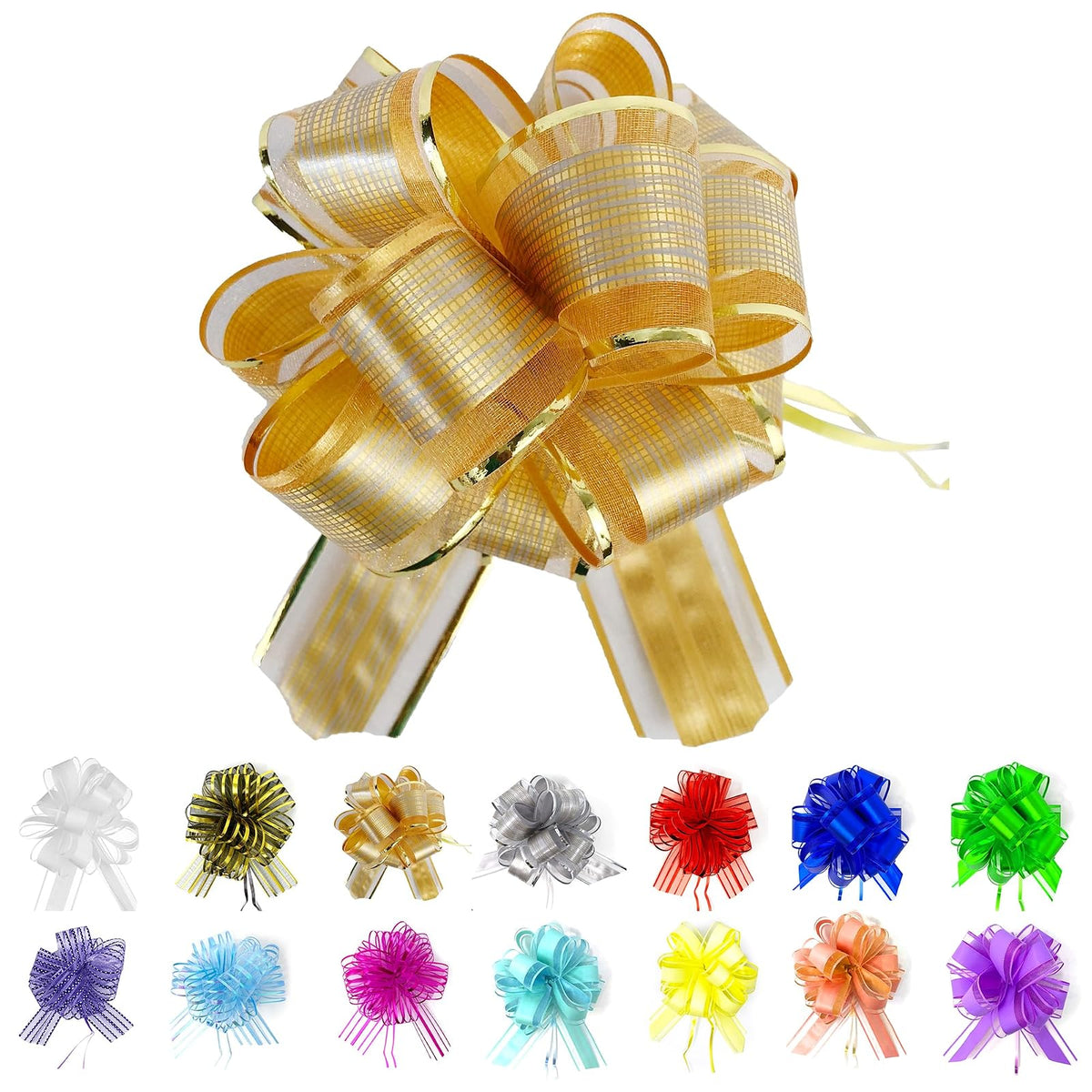 allgala Decorative Ribbon Trim, 4 Inch (Pack of 12), Gold