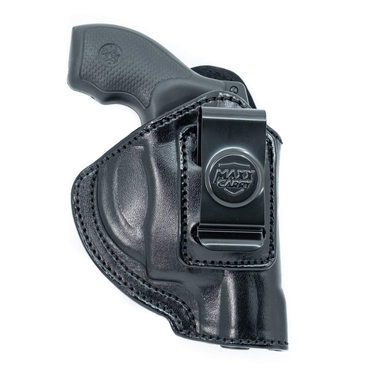Cardini Leather USA Gun Holster, 1.75", Black - Right Hand Draw (Inside the Wais