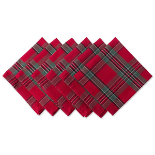 DII Cloth Napkin, 20" x 20" (Set of 6), Red & Green