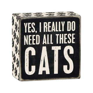 Primitives by Kathy Decorative Signage, 4" square, Yes, Cats