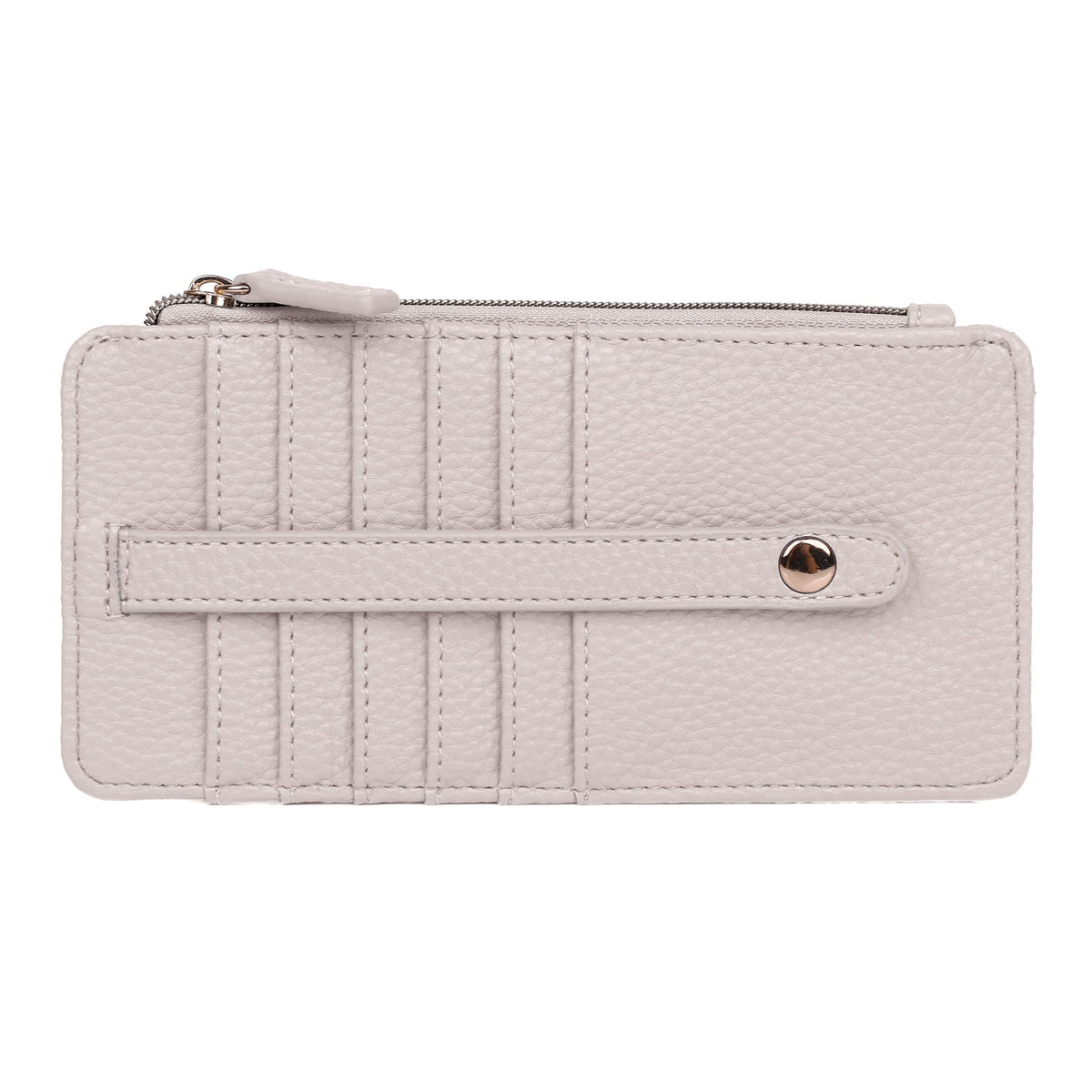 Julia Buxton USA Wallet, White Pepper, Minimalist Design in a Solid White Pepper