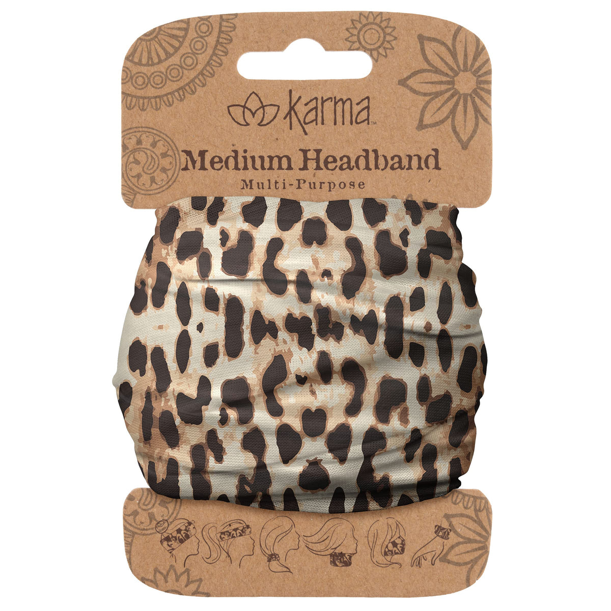 Karma Hairband, 1 Count (Pack of 1), Leopard