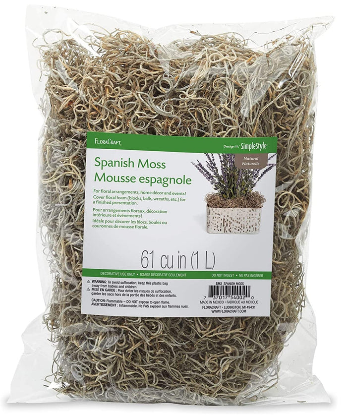 FloraCraft Spanish Moss 2 Ounce Natural