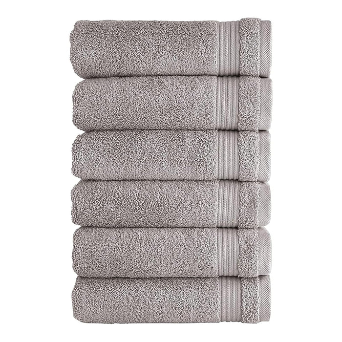 Classic Turkish Towels Towel, Hand Towels - 6 Piece Set, Light Grey
