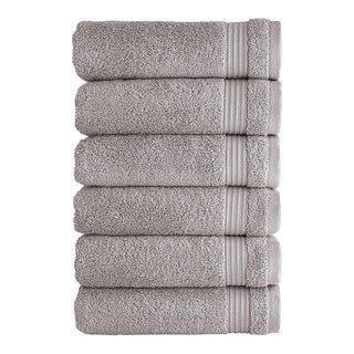 Classic Turkish Towels Towel, Hand Towels - 6 Piece Set, Light Grey