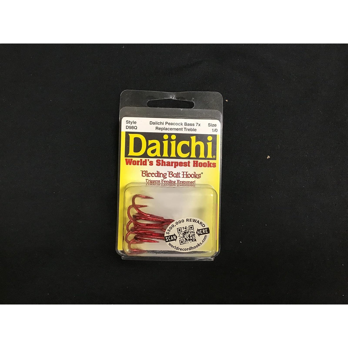 Daiichiseiko Fishing Hook, Size 1/0, Red