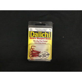 Daiichiseiko Fishing Hook, Size 1/0, Red