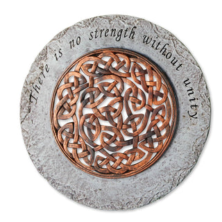 Roman Unity Strength Bronze Endless Knot 12 Inch Polyresin Decorative Stepping Stone