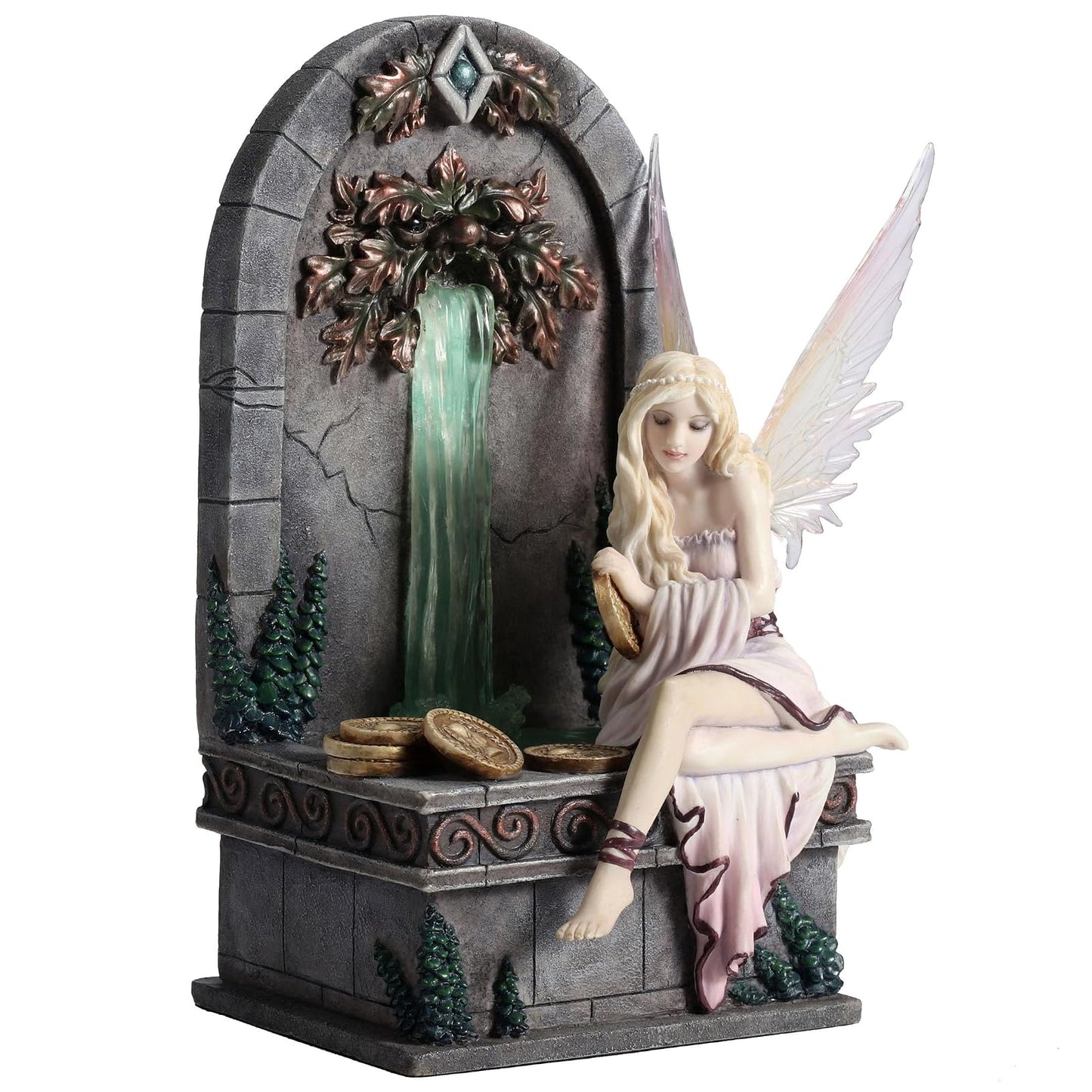 Unicorn Studio Veronese Design Fairy Wishing Well LED Light-Up Fountain Sculpture