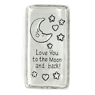 Basic Spirit Love to Moon Pewter Small Tray Trinket Dish Ring Holder Gift Box