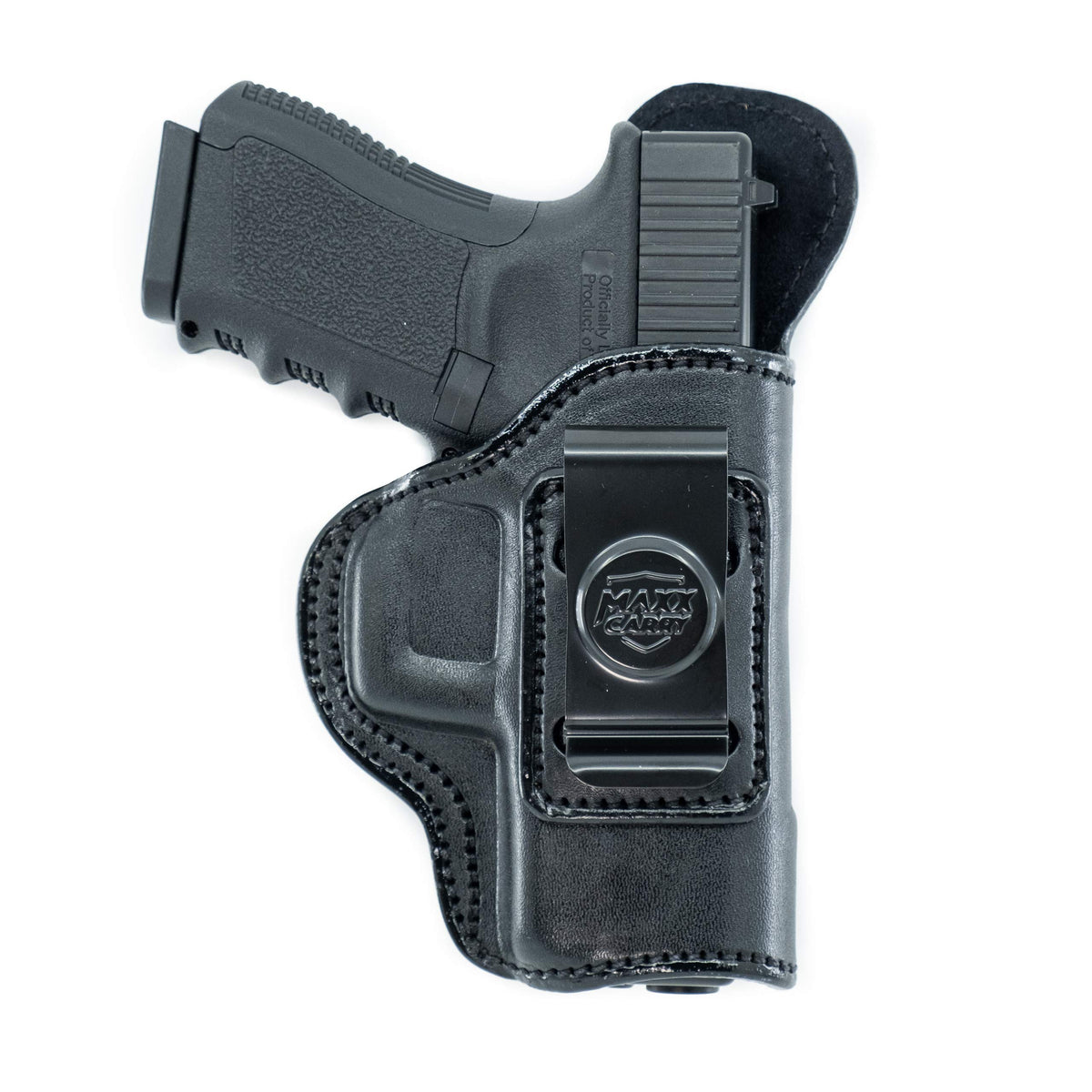 Cardini Leather USA Gun Holster, Right Hand, Black - Right Hand Draw (Inside the