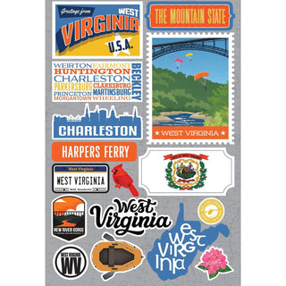 Reminisce Sticker Decal, White, West Virginia