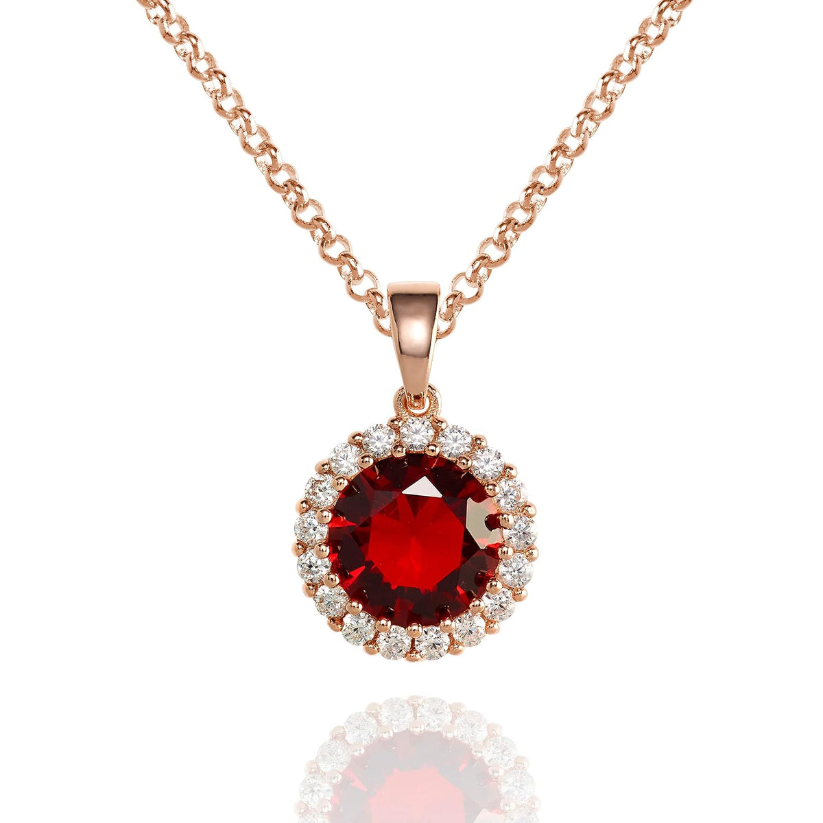 namana Necklace, Rose Gold/Red, Classic