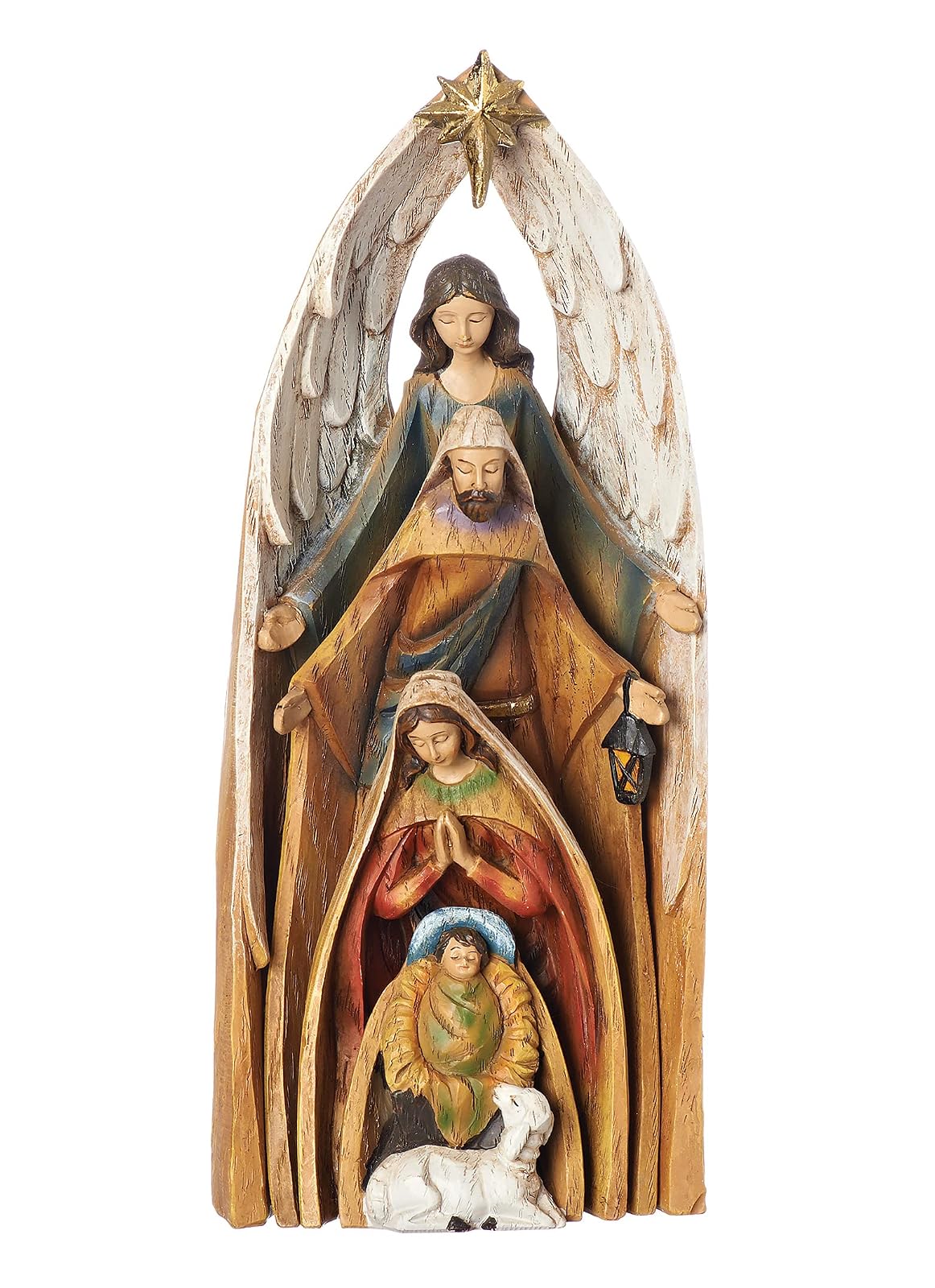 Roman Holy Family Nativity Scene Christmas Nesting Figurine 4 Piece Set