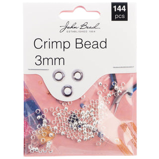 John Bead Art Supplies, 3mm, Silver