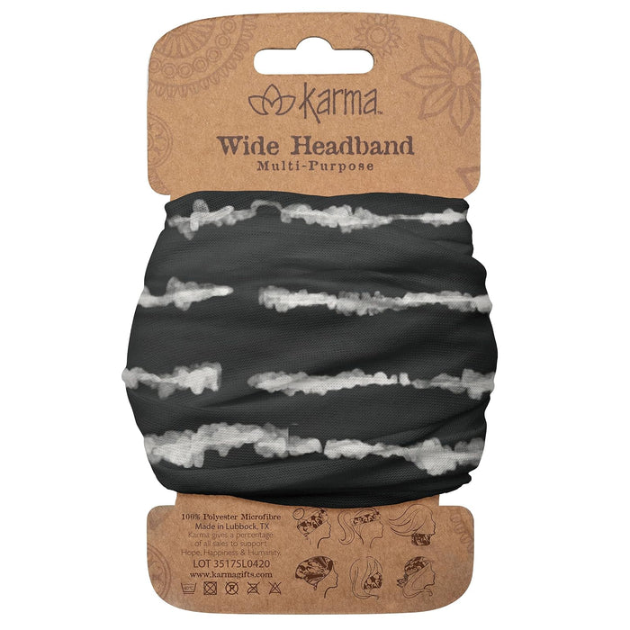 Karma Gifts Wide Headband, Black Shibori