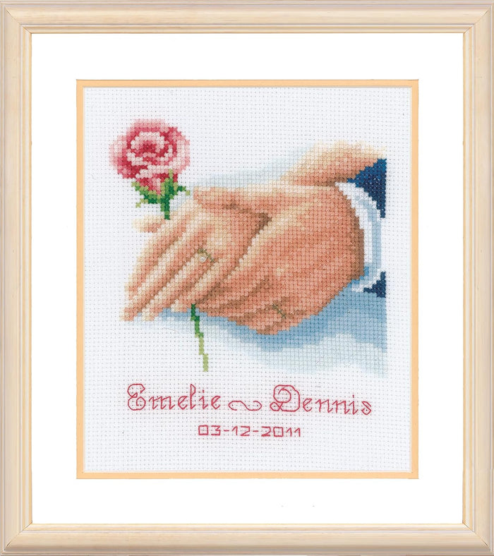 Vervaco Counted Cross Stitch Kit Wedding Ring 5.6" x 6.4"