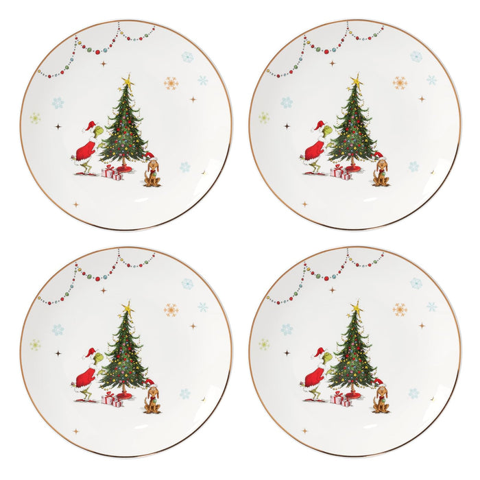 Lenox Merry Grinchmas Dinner Plates, Set of 4, 6.39, Green